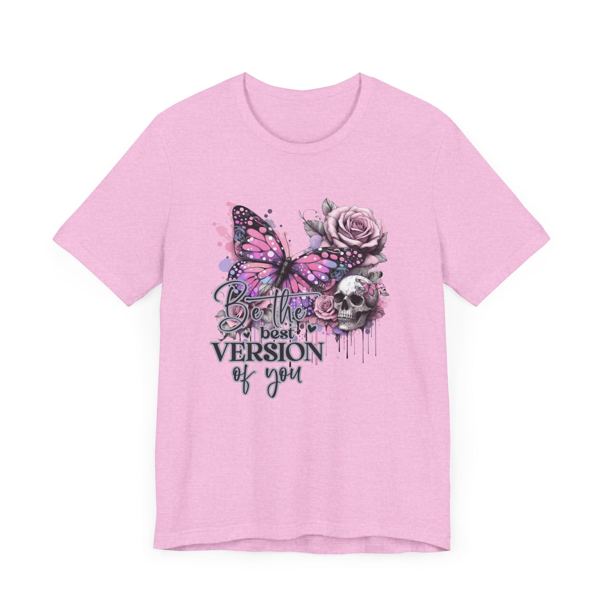 Be The Best Version Of You T-shirt in Pink color. Great for inspiration. 
