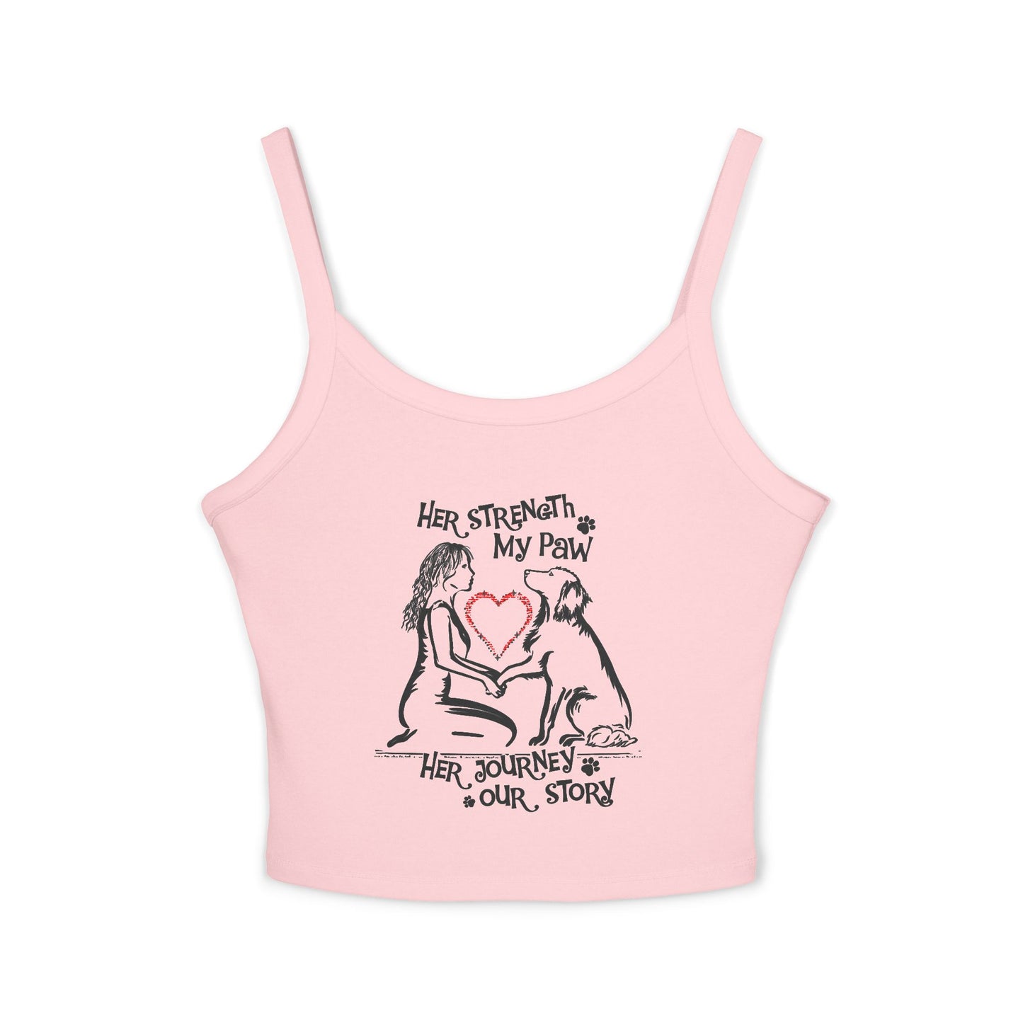 Her Strength My Paw Her Journey Our Story Dog . Women's Spaghetti Strap Tank Top