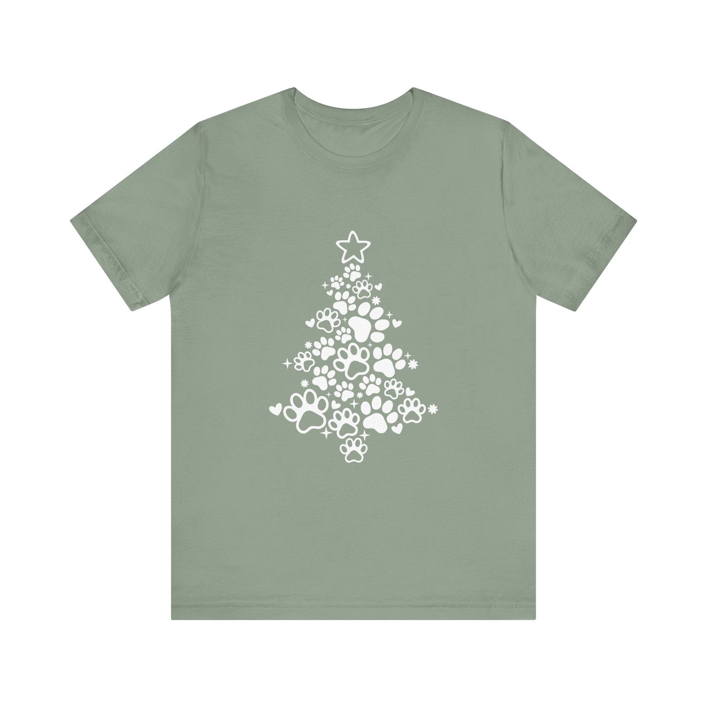 Paw Print Christmas T-shirt Unisex Jersey Short Sleeve Tee