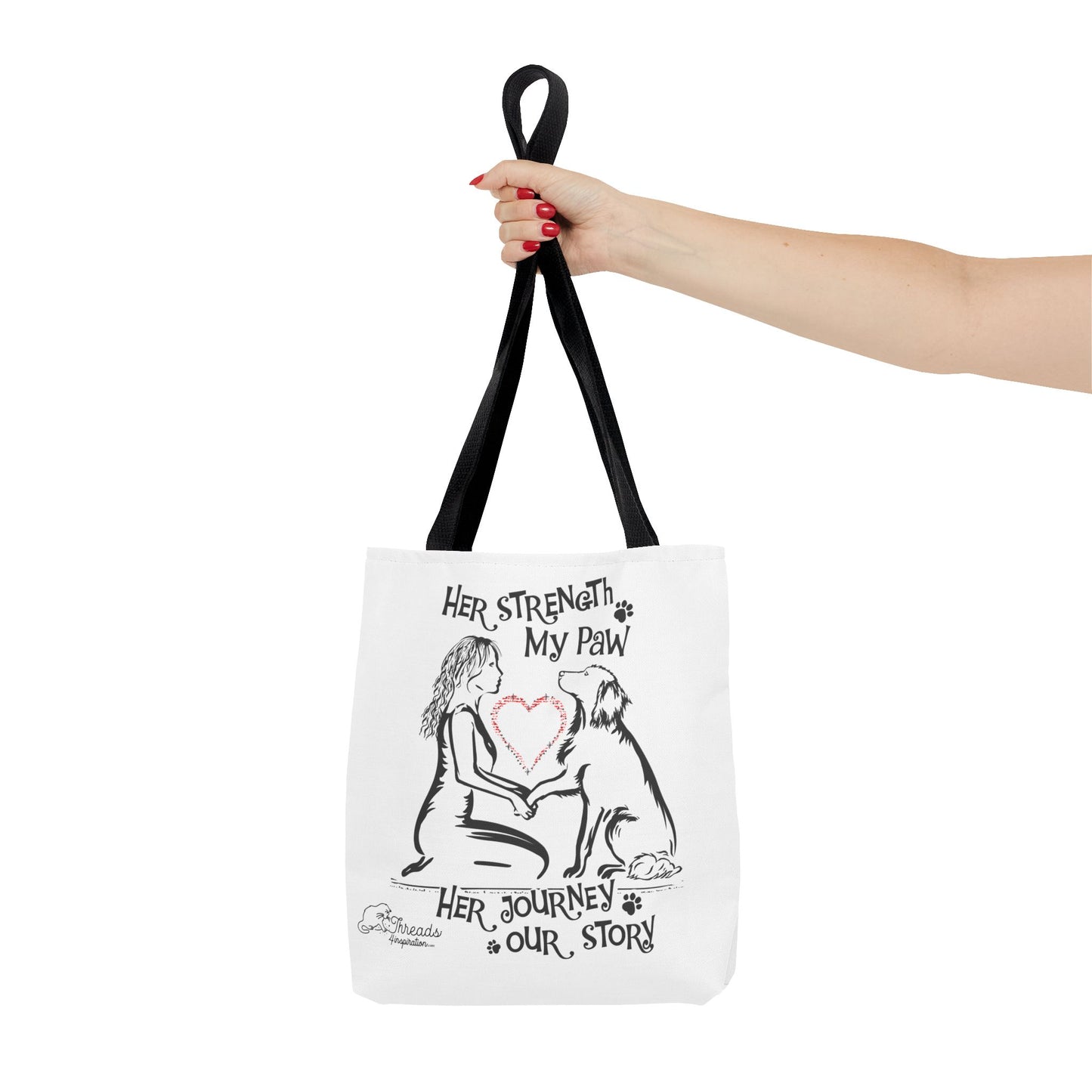 Her Strength My Paw Her Journey Our Story Dog Bag. Tote Bag (AOP)