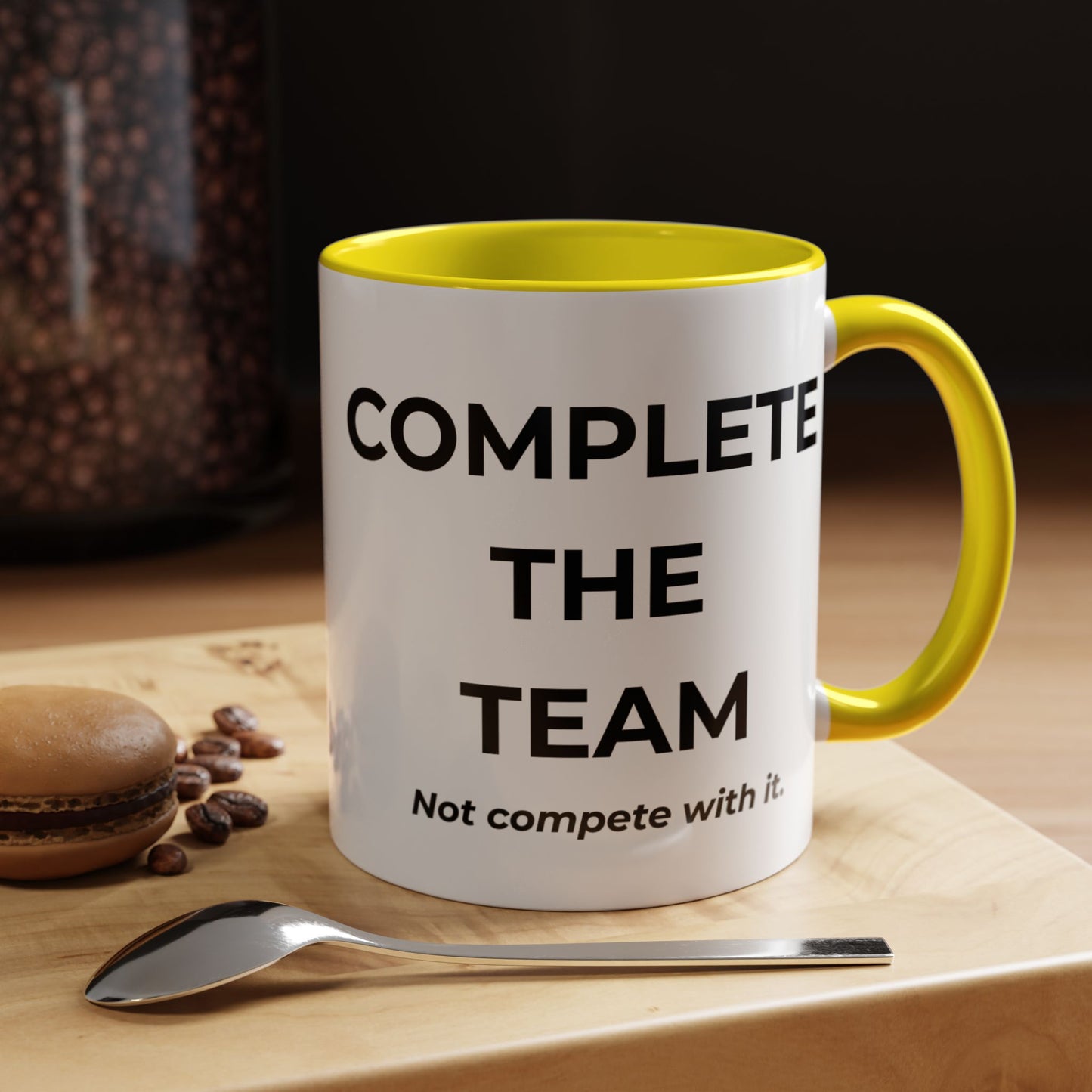 Teamwork Coffee Mug – Complete the Team, Motivational Gift, Office Decor, Collaboration Mug, Team Spirit Cup