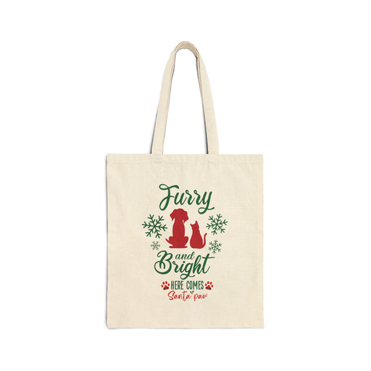 Pet Christmas Bag. Cotton Canvas Tote Bag