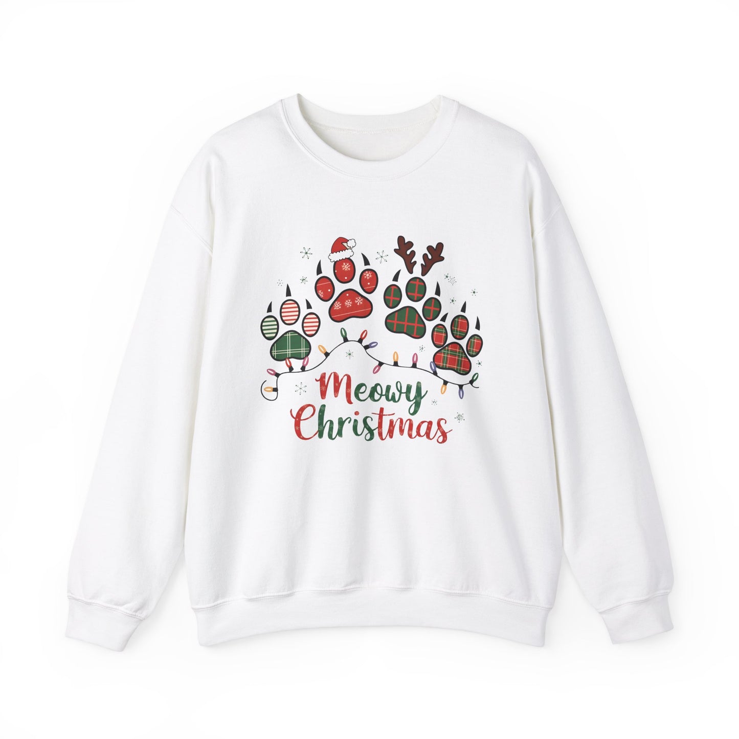 Meowy Christmas Cat Sweat. Unisex Heavy Blend™ Crewneck Sweatshirt