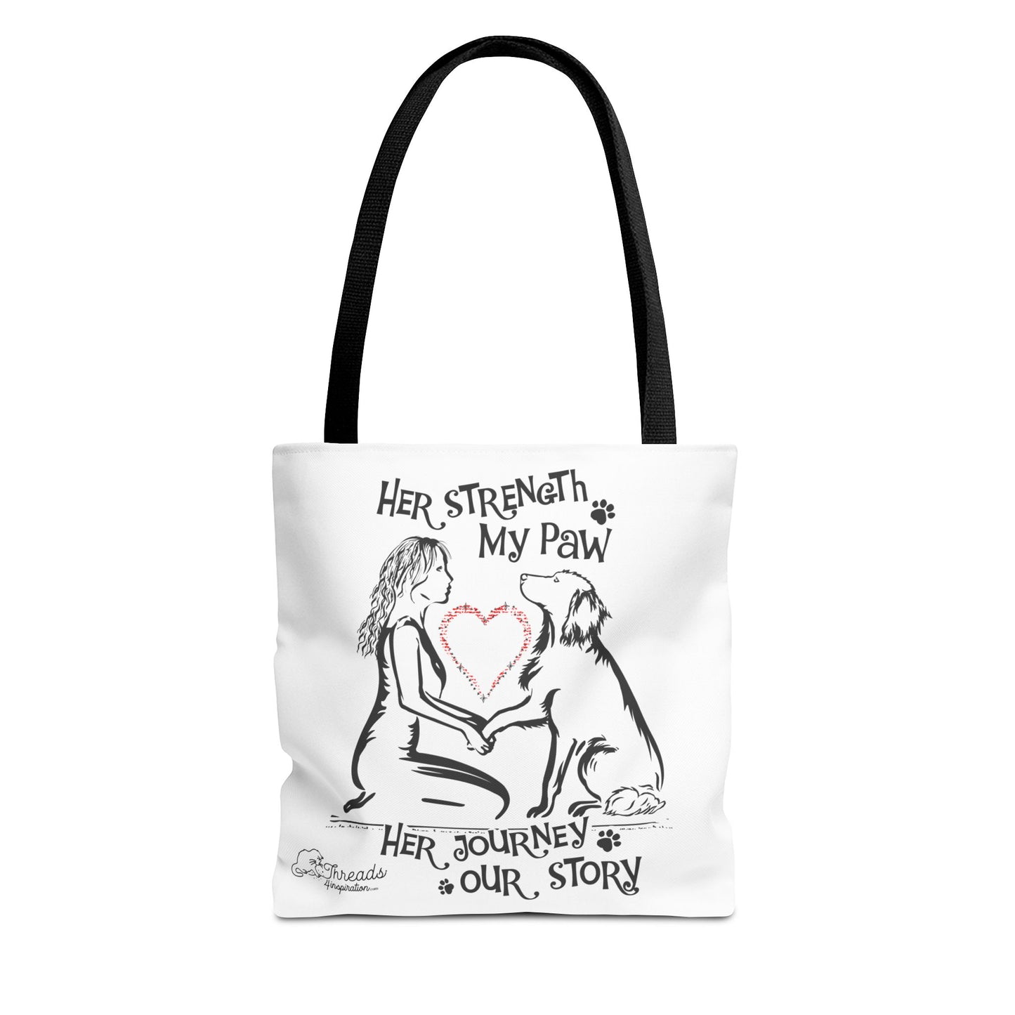 Her Strength My Paw Her Journey Our Story Dog Bag. Tote Bag (AOP)