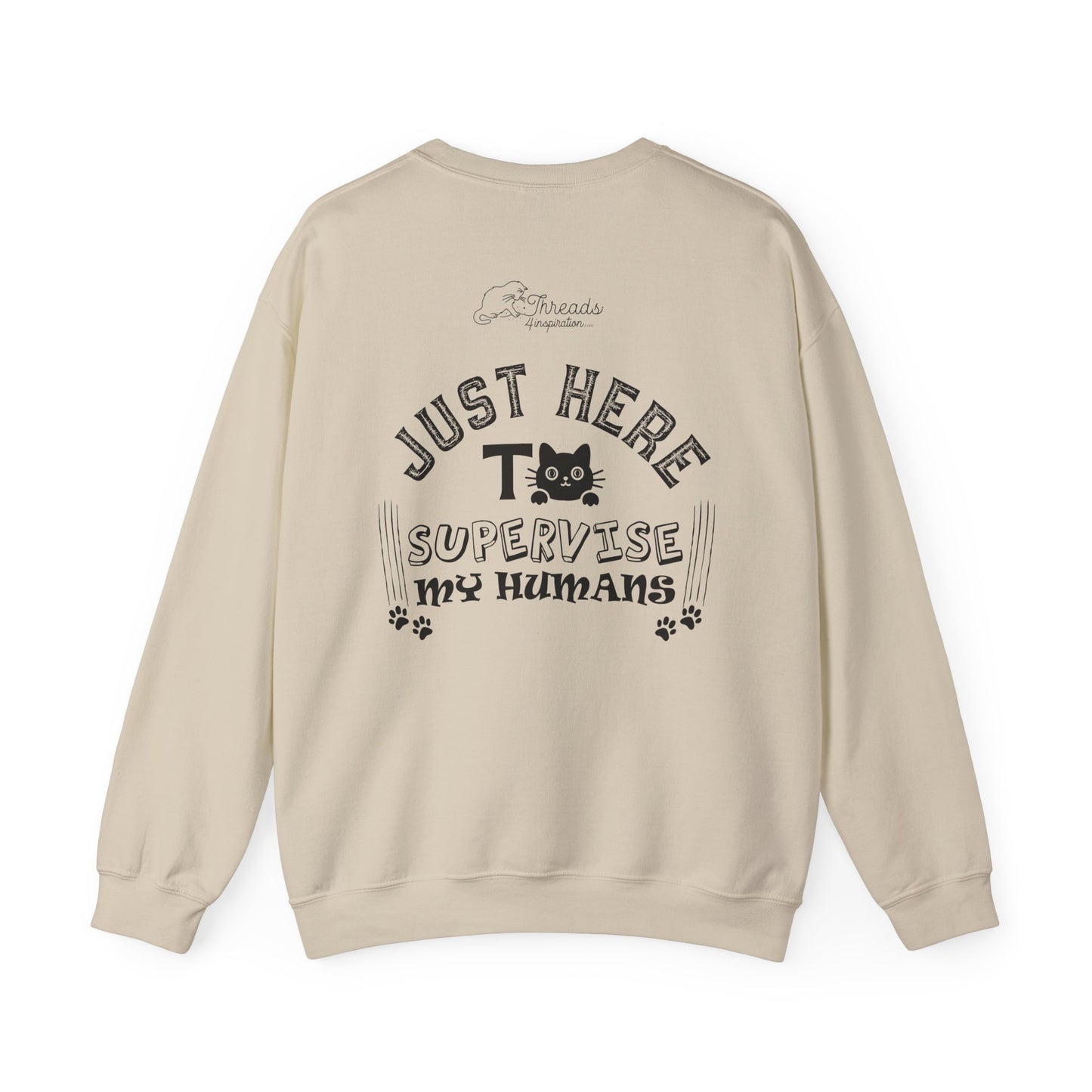 Just Here To Supervise Cat. Unisex Heavy Blend™ Crewneck Sweatshirt