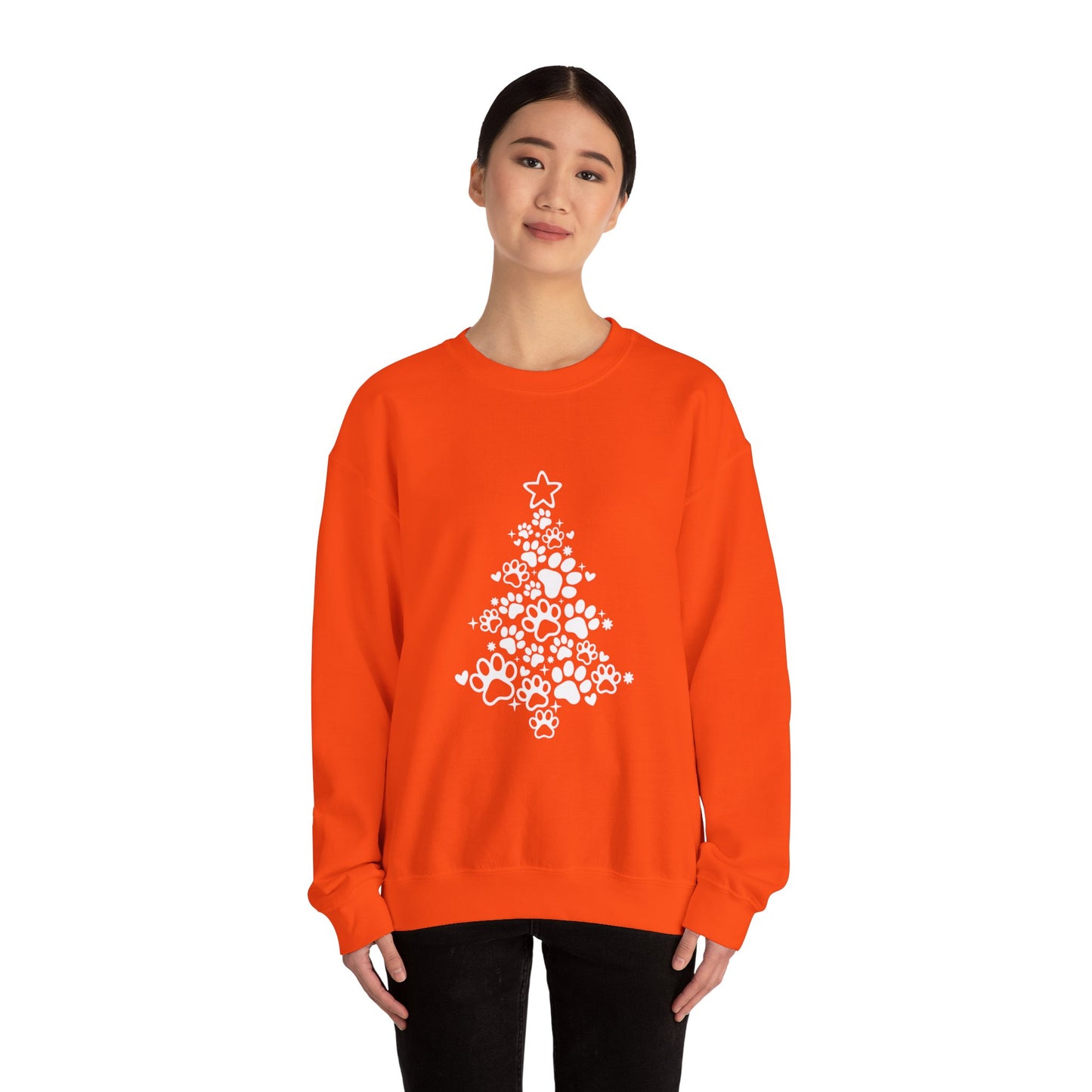 Paw Print Christmas Xmas Sweatshirt. Unisex Heavy Blend™ Crewneck Sweatshirt