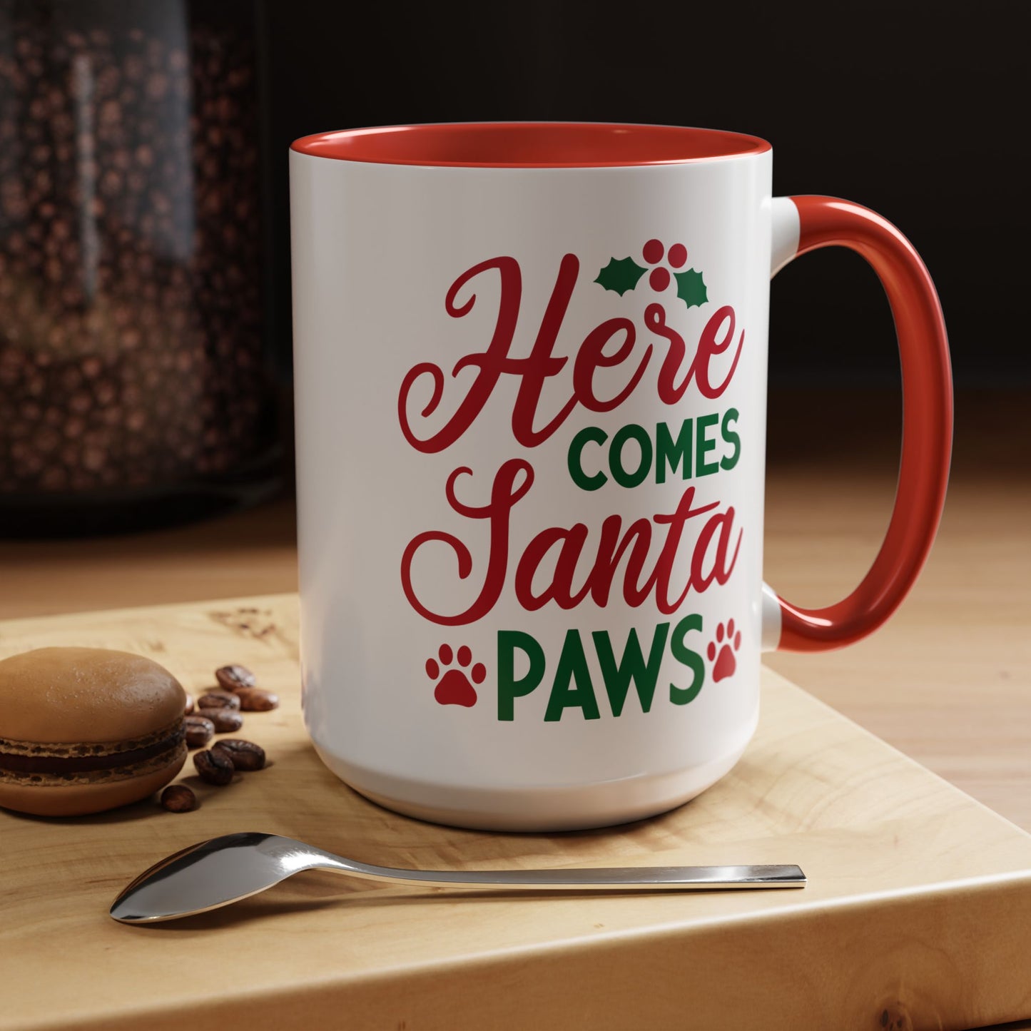 Christmas Paw Mug for Pet Lovers. Accent Coffee Mug (11, 15oz)