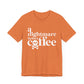 A Nightmare before Coffee Orange T-shirt  with White Print. Halloween Fun on a shirt for get togethers and parties.