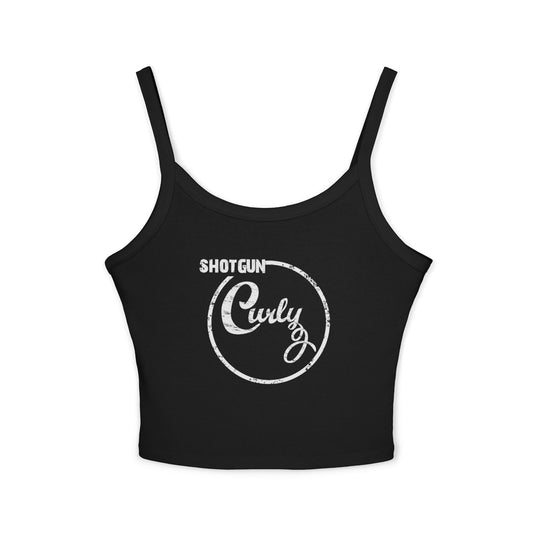 Trendy Women's Spaghetti Strap Tank Top - Shotgun Curly Tank Top
