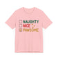 Christmas Naughty Nice Pawsome. Unisex Jersey Short Sleeve Tee