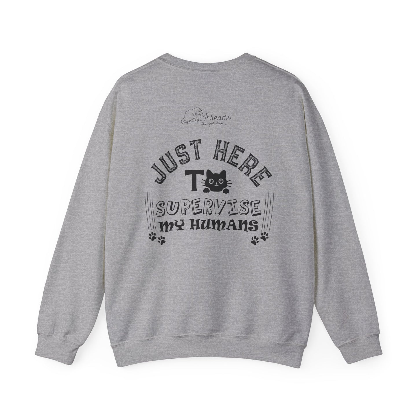 Just Here To Supervise Cat. Unisex Heavy Blend™ Crewneck Sweatshirt