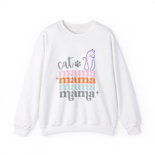 Cat Mama Meow Sweat Shirt. Unisex Heavy Blend™ Crewneck Sweatshirt