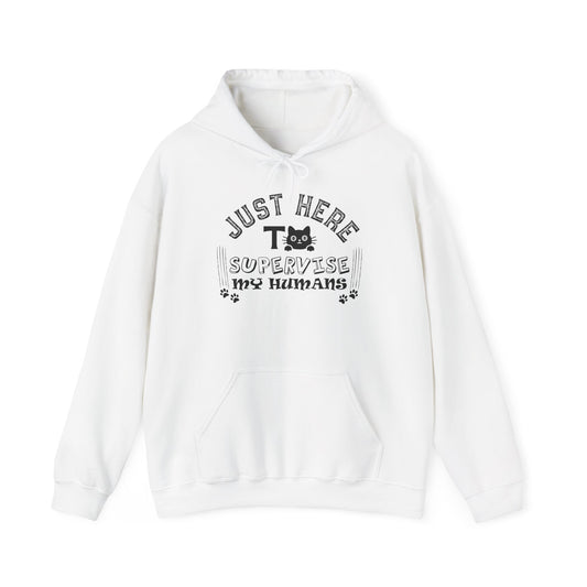 Just Here To Supervise Cat. Unisex Heavy Blend™ Hooded Sweatshirt