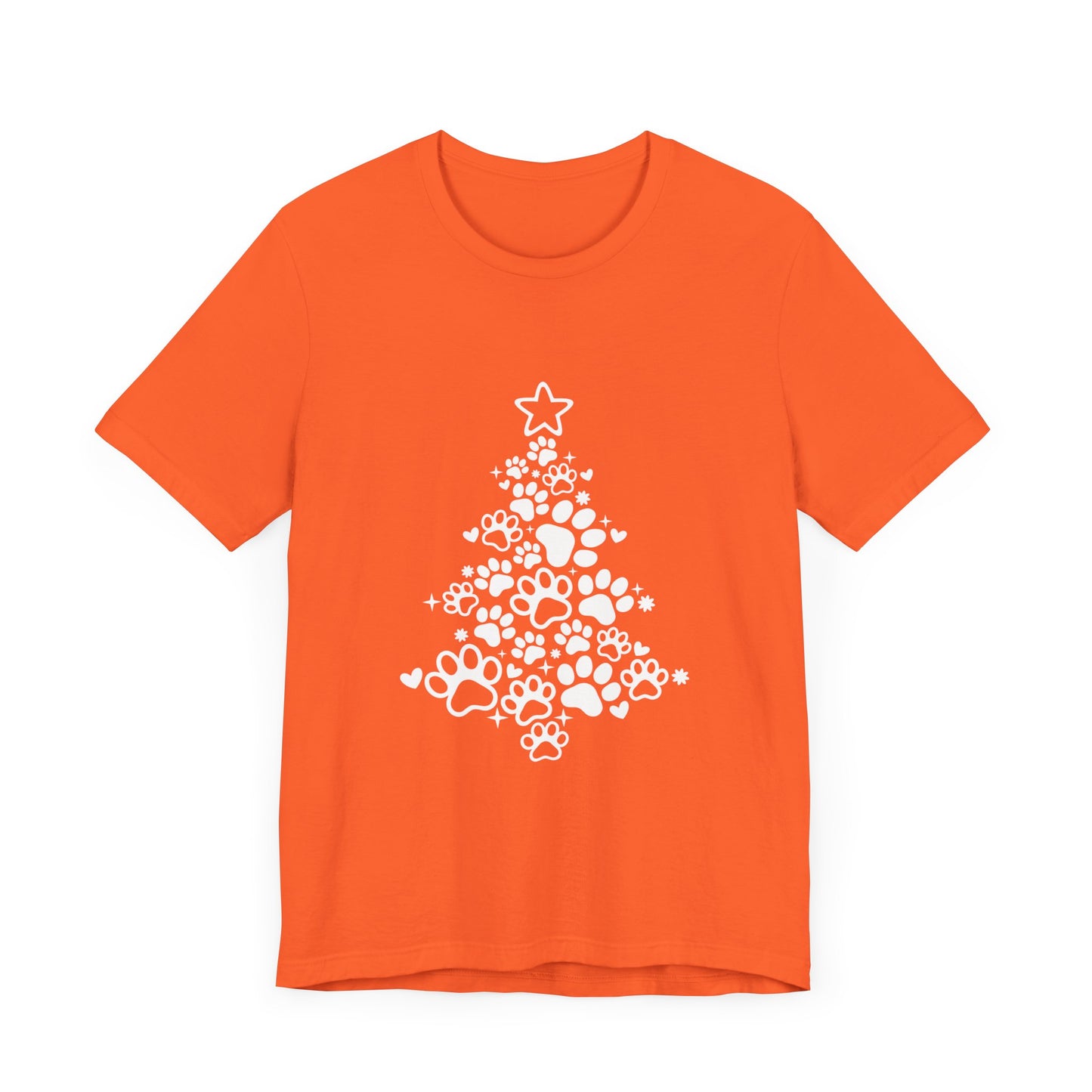 Paw Print Christmas T-shirt Unisex Jersey Short Sleeve Tee