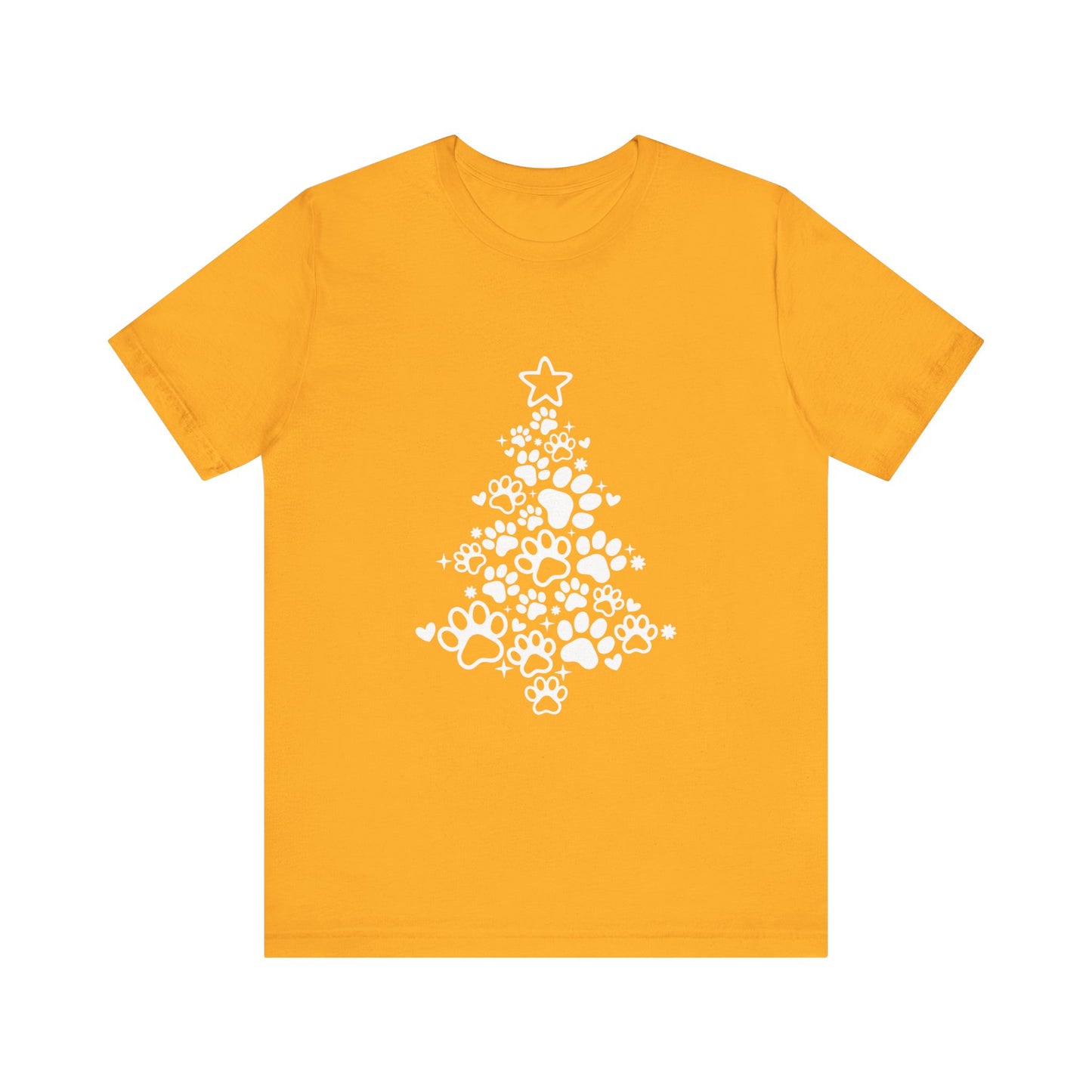 Paw Print Christmas T-shirt Unisex Jersey Short Sleeve Tee