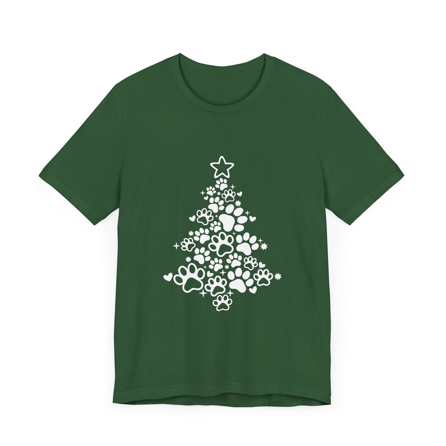 Paw Print Christmas T-shirt Unisex Jersey Short Sleeve Tee