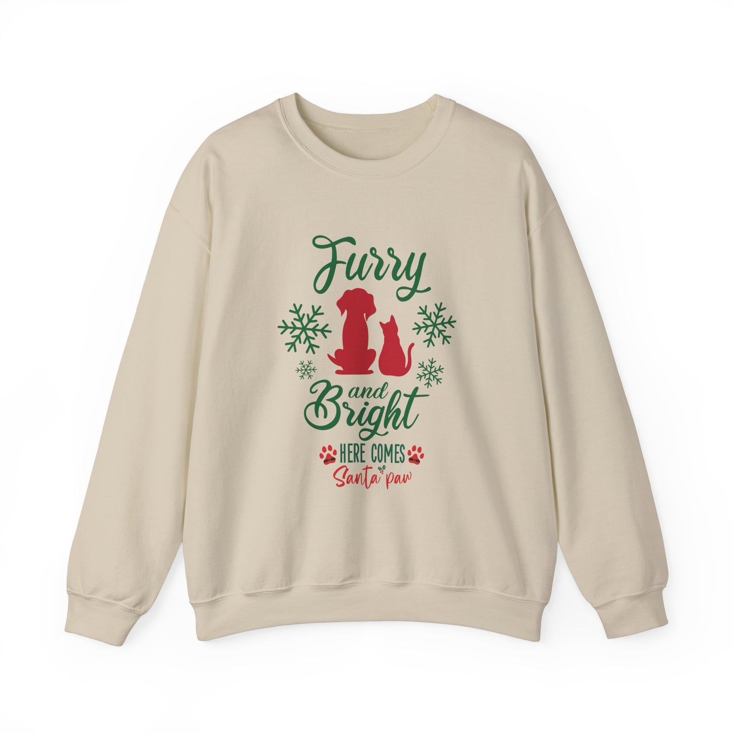 Furry and Bright Christmas. Unisex Heavy Blend™ Crewneck Sweatshirt