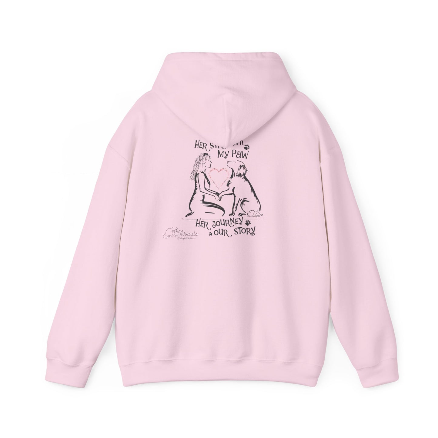 Her Strength My Paw Her Journey Our Story Dog. Unisex Heavy Blend™ Hooded Sweatshirt