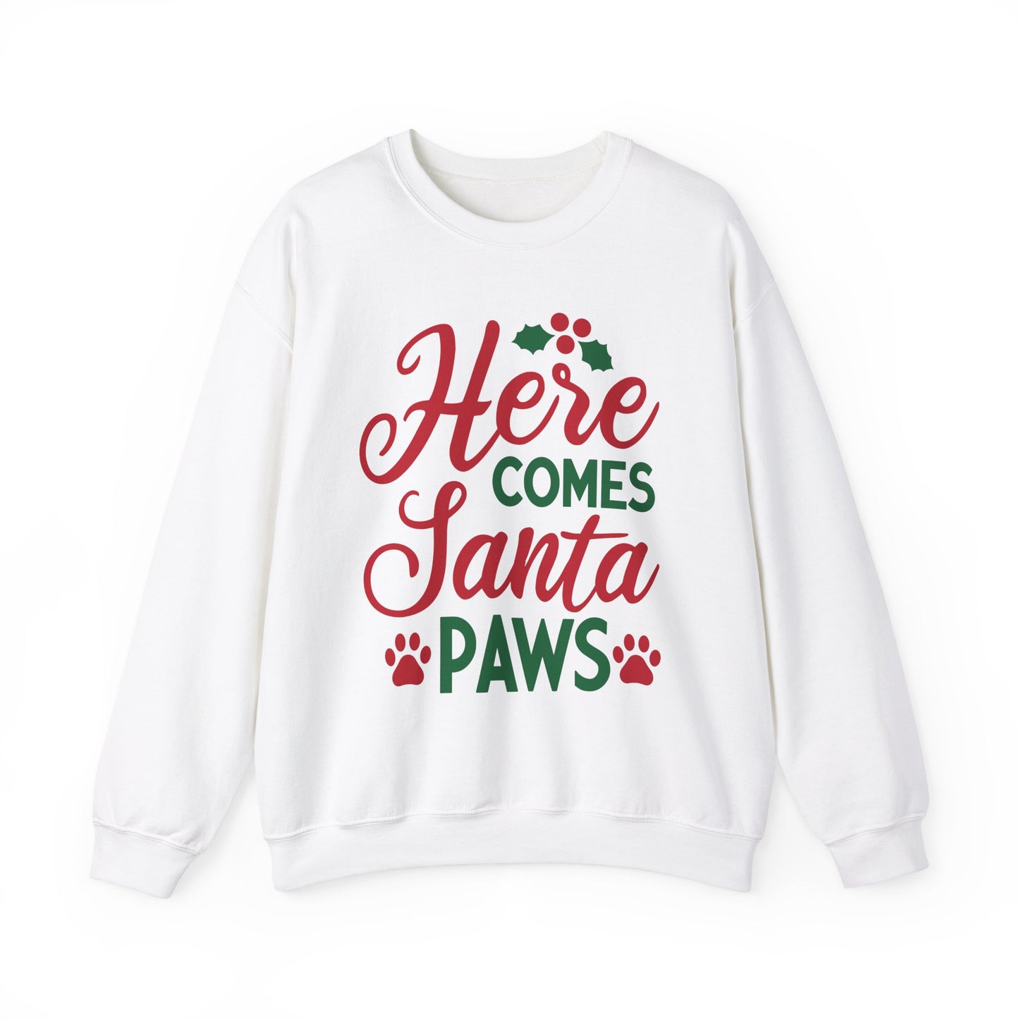 Here Comes Santa Paws Sweatshirt Unisex Heavy Blend™ Crewneck Sweatshirt