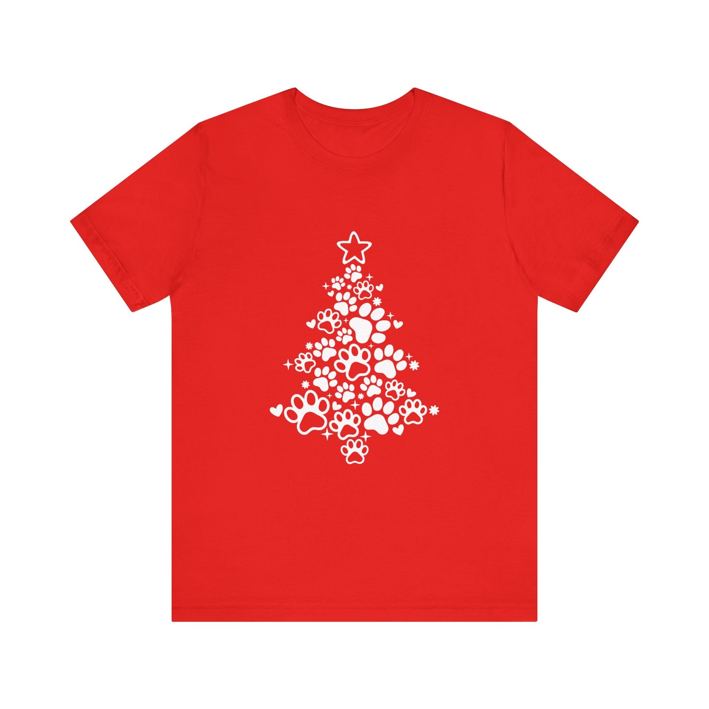 Paw Print Christmas T-shirt Unisex Jersey Short Sleeve Tee