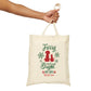 Pet Christmas Bag. Cotton Canvas Tote Bag