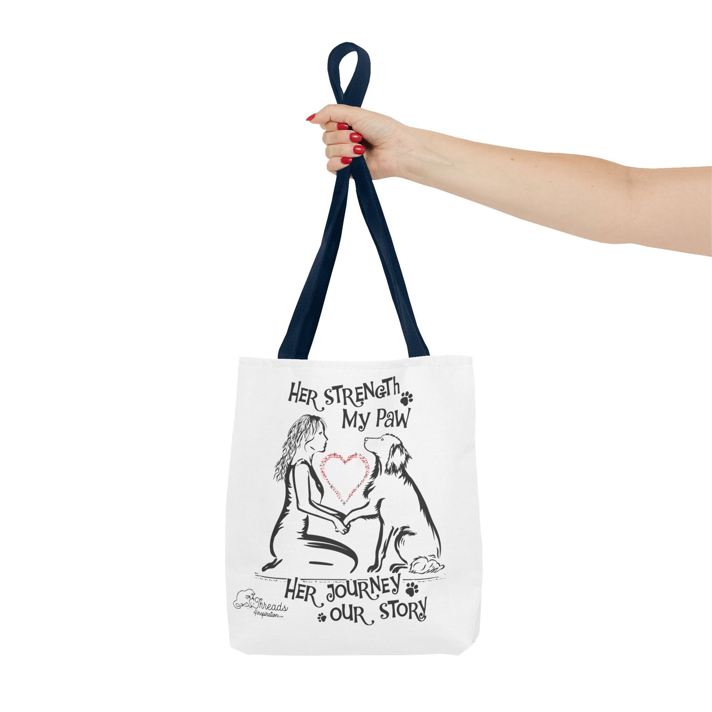 Her Strength My Paw Her Journey Our Story Dog Bag. Tote Bag (AOP)