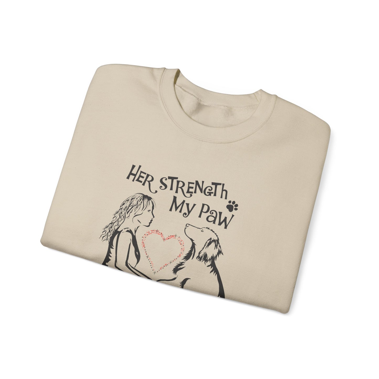 Her Strength My Paw Her Journey Our Story Dog Sweat shirt. Unisex Heavy Blend™ Crewneck Sweatshirt