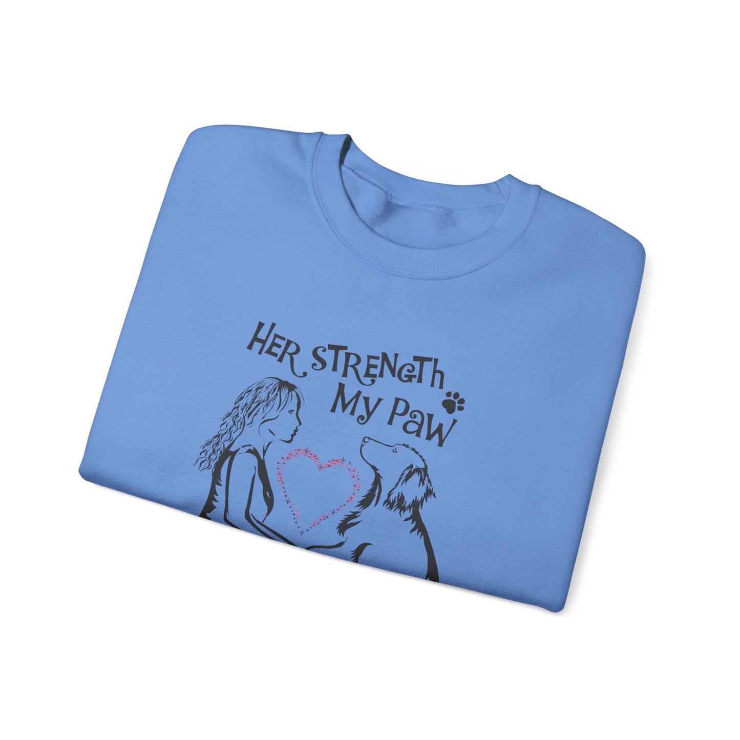 Her Strength My Paw Her Journey Our Story Dog Sweat shirt. Unisex Heavy Blend™ Crewneck Sweatshirt