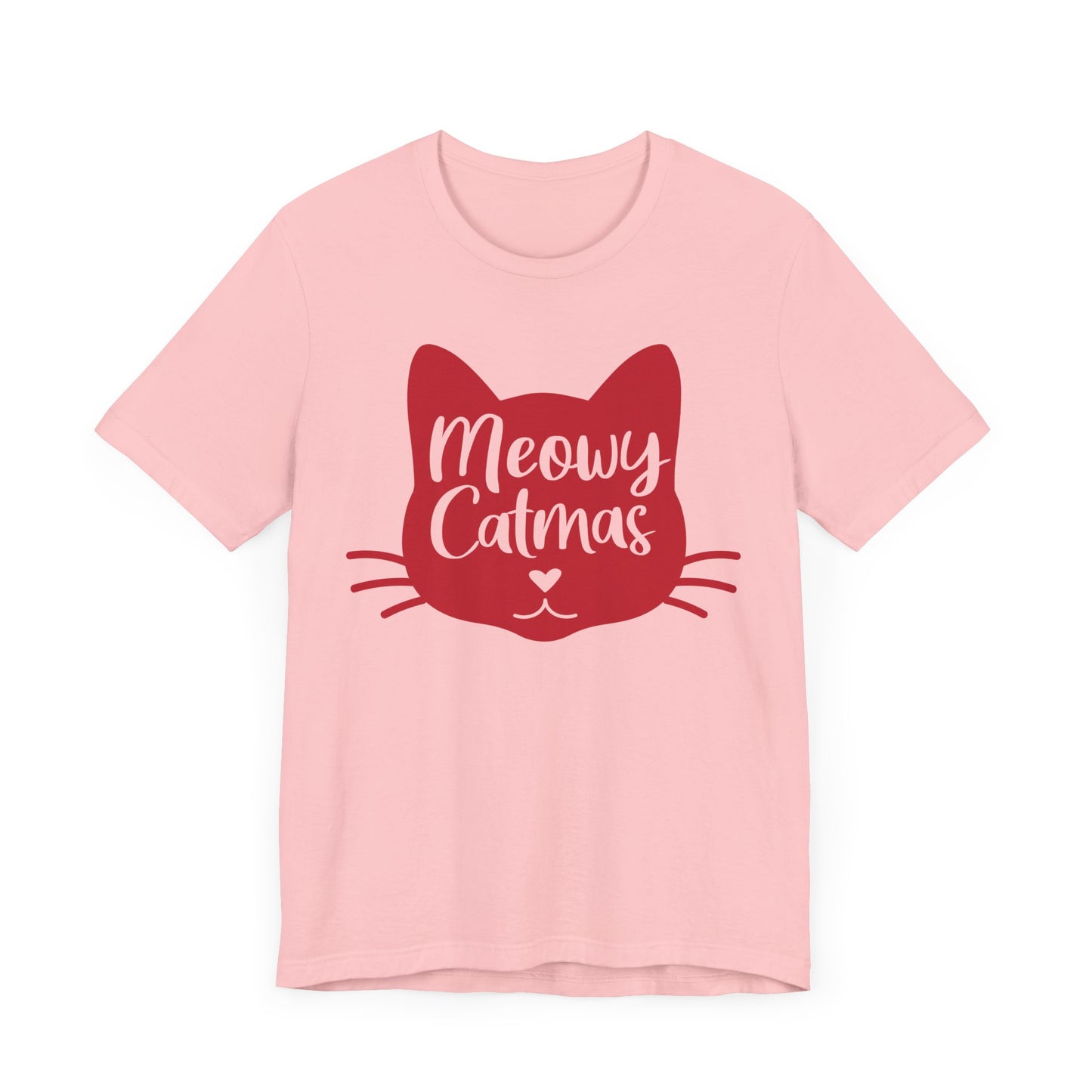 Meowy Catmas Christmas Cat T-Shirt. Unisex Jersey Short Sleeve Tee