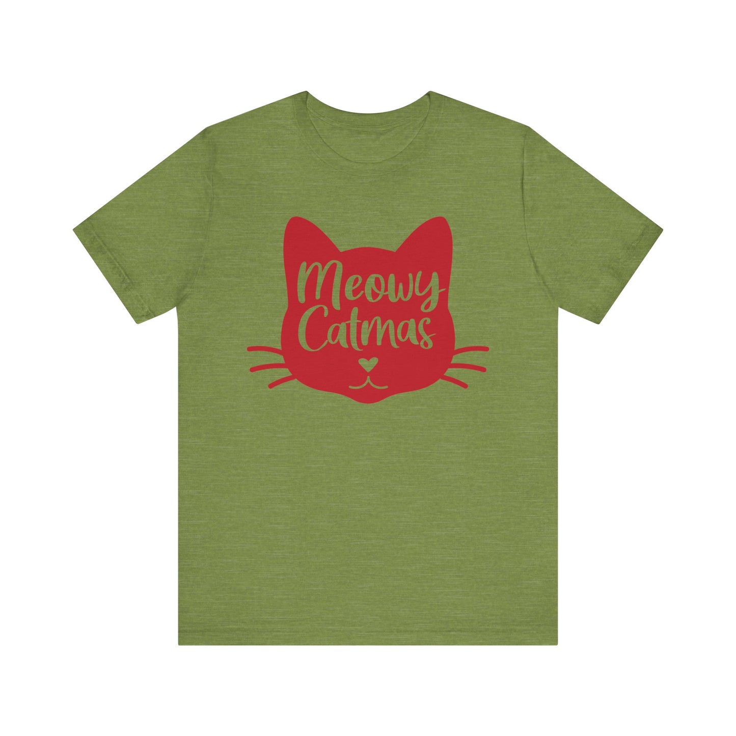 Meowy Catmas Christmas Cat T-Shirt. Unisex Jersey Short Sleeve Tee