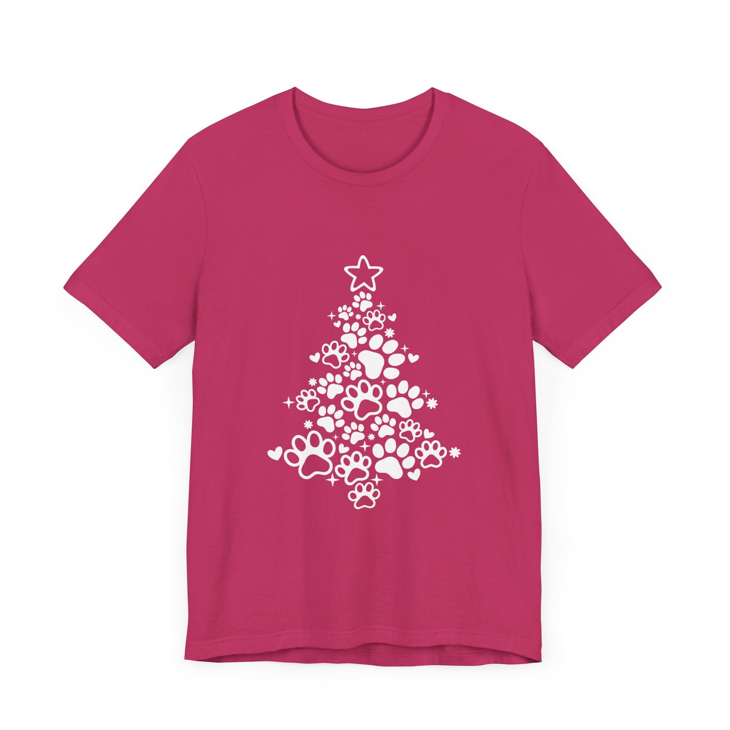 Paw Print Christmas T-shirt Unisex Jersey Short Sleeve Tee