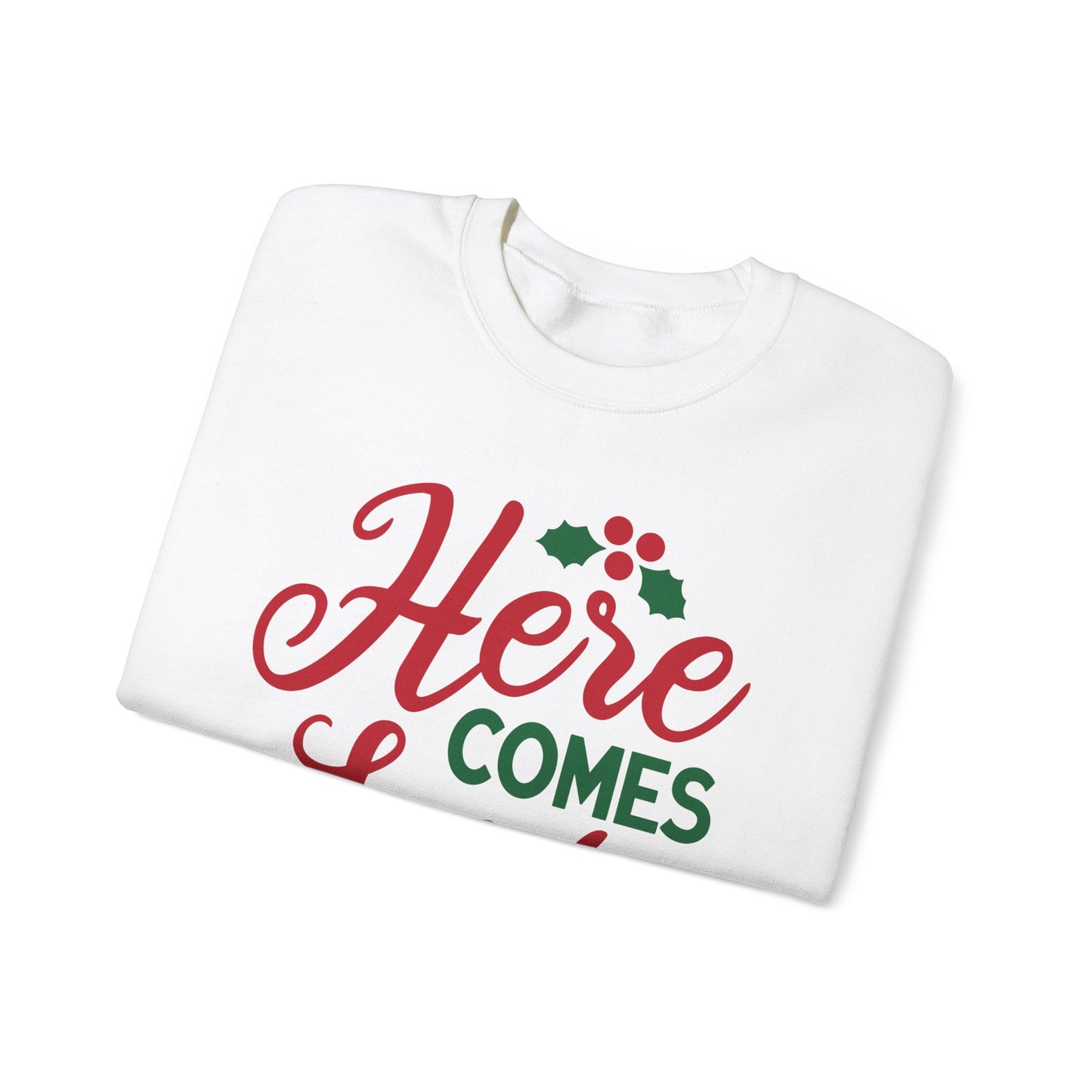 Here Comes Santa Paws Sweatshirt Unisex Heavy Blend™ Crewneck Sweatshirt