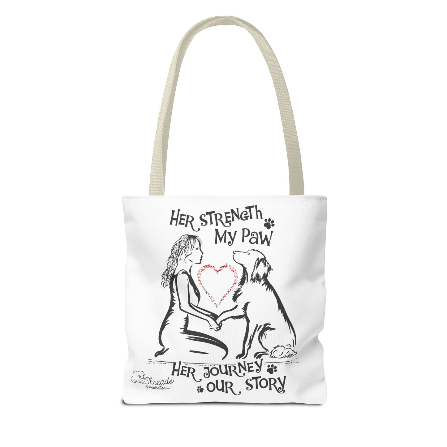 Her Strength My Paw Her Journey Our Story Dog Bag. Tote Bag (AOP)