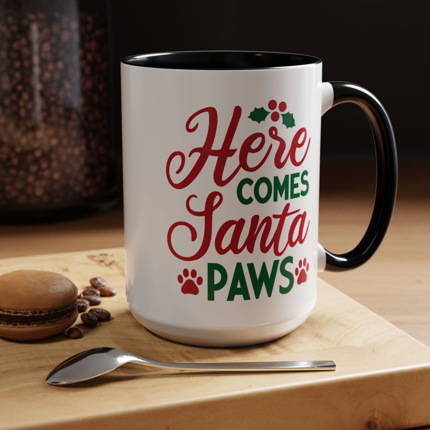 Christmas Paw Mug for Pet Lovers. Accent Coffee Mug (11, 15oz)