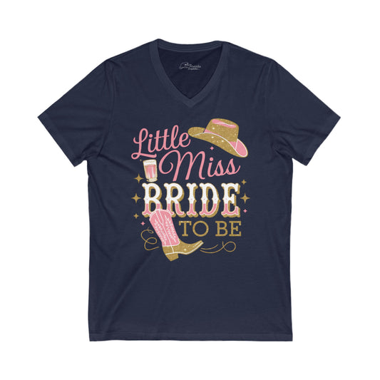 Little Miss Bride T-shirt. Unisex Jersey Short Sleeve V-Neck Tee