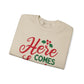 Here Comes Santa Paws Sweatshirt Unisex Heavy Blend™ Crewneck Sweatshirt