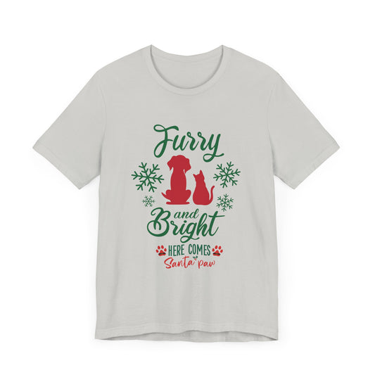 Furry and Bright Christmas T-shirt. Unisex Jersey Short Sleeve Tee