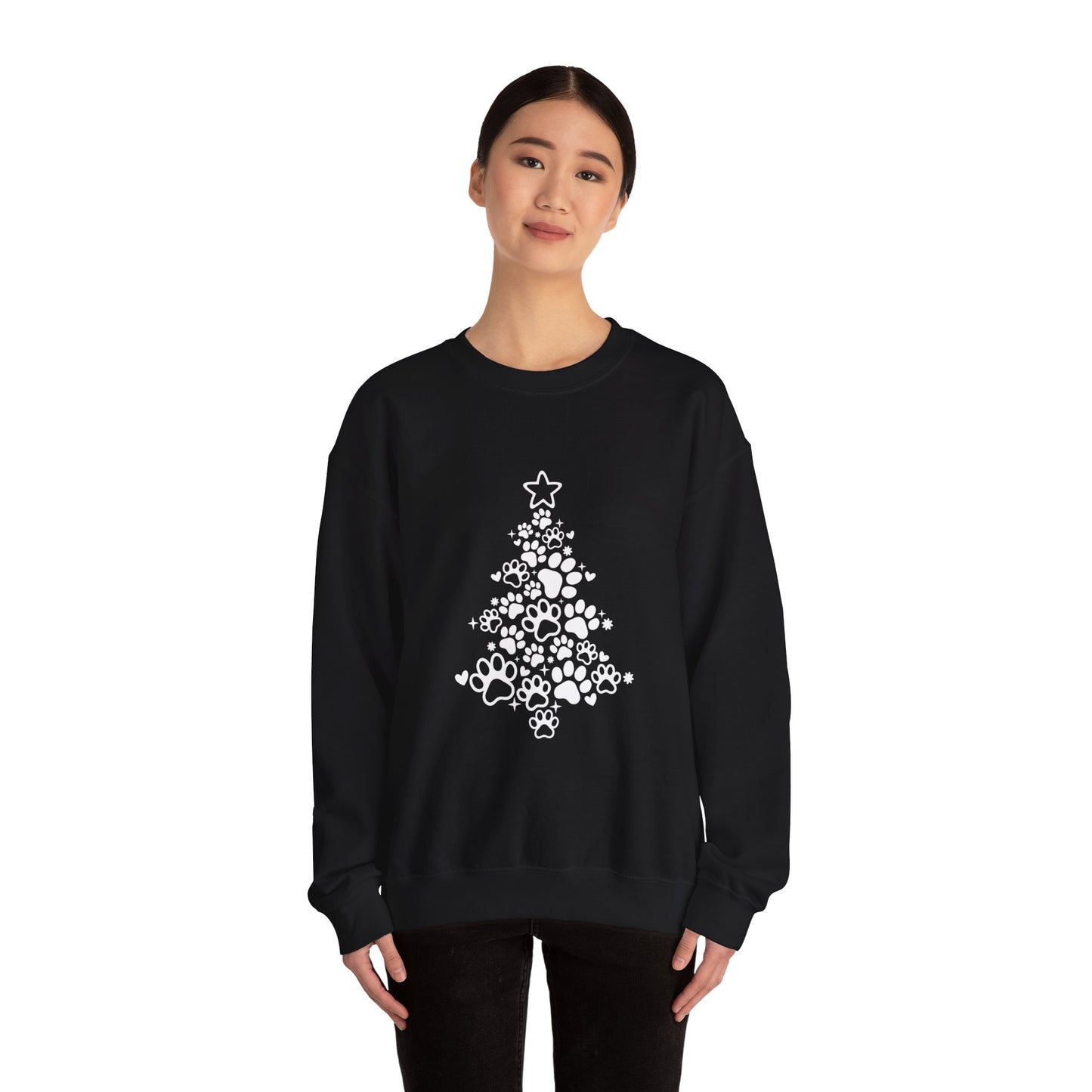 Paw Print Christmas Xmas Sweatshirt. Unisex Heavy Blend™ Crewneck Sweatshirt