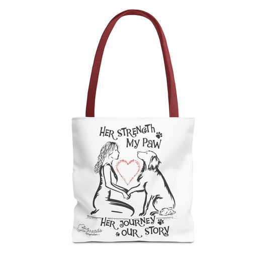 Her Strength My Paw Her Journey Our Story Dog Bag. Tote Bag (AOP)