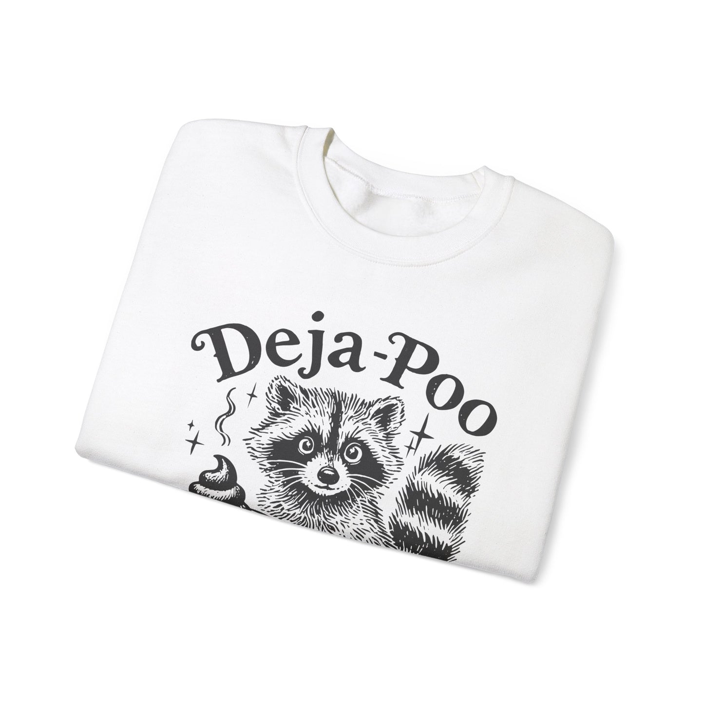 Deja Poo Raccoon. Unisex Heavy Blend™ Crewneck Sweatshirt