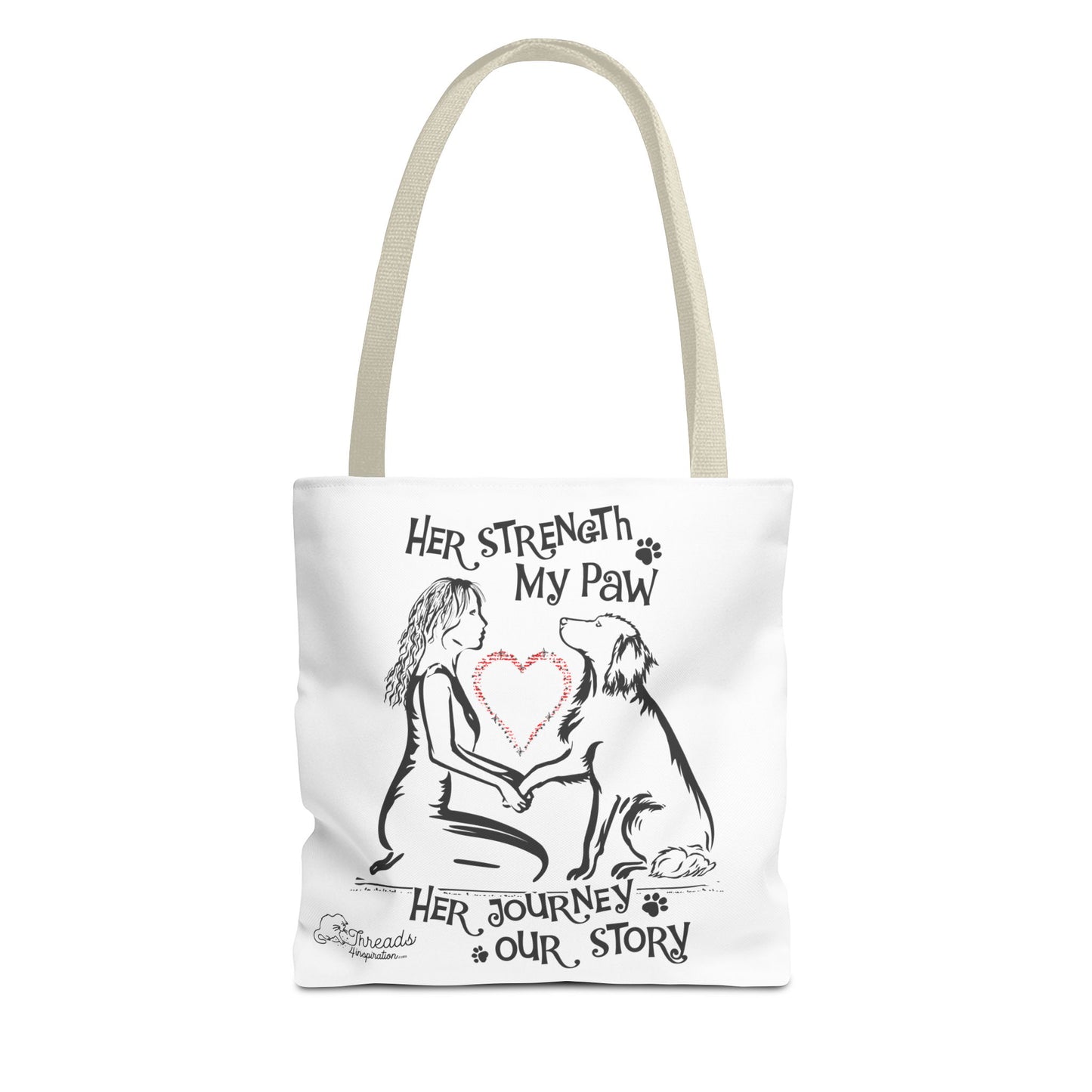 Her Strength My Paw Her Journey Our Story Dog Bag. Tote Bag (AOP)