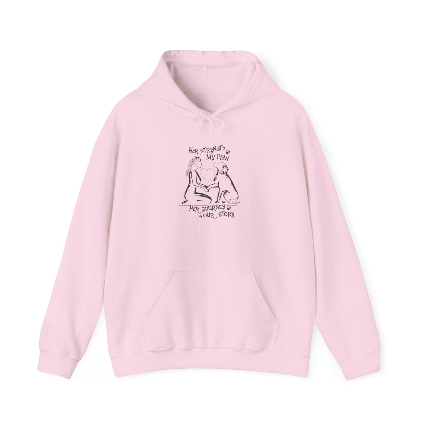 Her Strength My Paw Her Journey Our Story Dog. Unisex Heavy Blend™ Hooded Sweatshirt