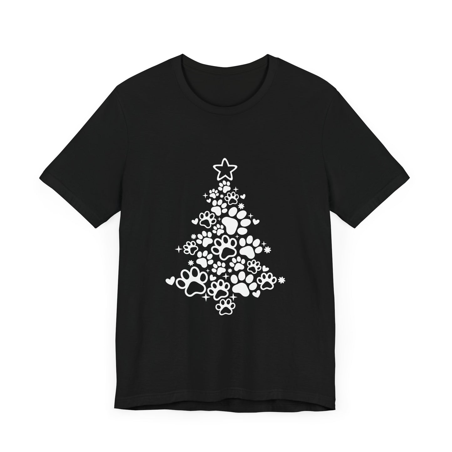 Paw Print Christmas T-shirt Unisex Jersey Short Sleeve Tee