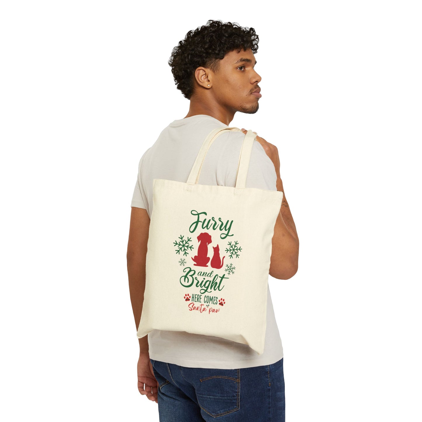 Pet Christmas Bag. Cotton Canvas Tote Bag