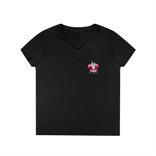 Sisters For A Cure. V-Neck Tee for Creative Souls, Customizable Graphic Shirt, Gift for Artists, Casual Wear, Everyday Fashion