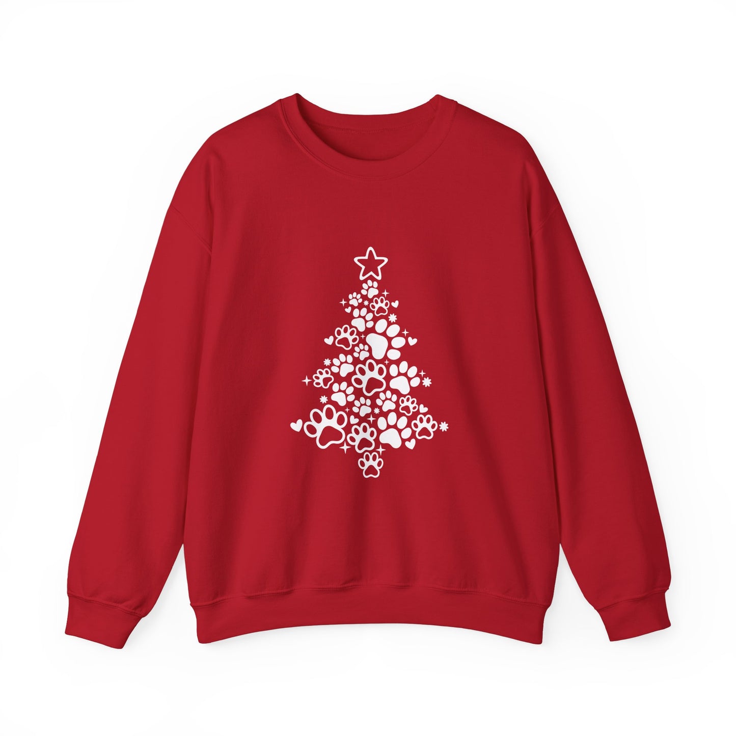 Paw Print Christmas Xmas Sweatshirt. Unisex Heavy Blend™ Crewneck Sweatshirt