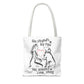 Her Strength My Paw Her Journey Our Story Dog Bag. Tote Bag (AOP)