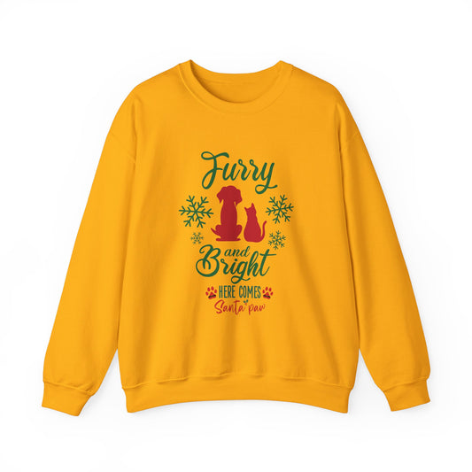 Furry and Bright Christmas. Unisex Heavy Blend™ Crewneck Sweatshirt