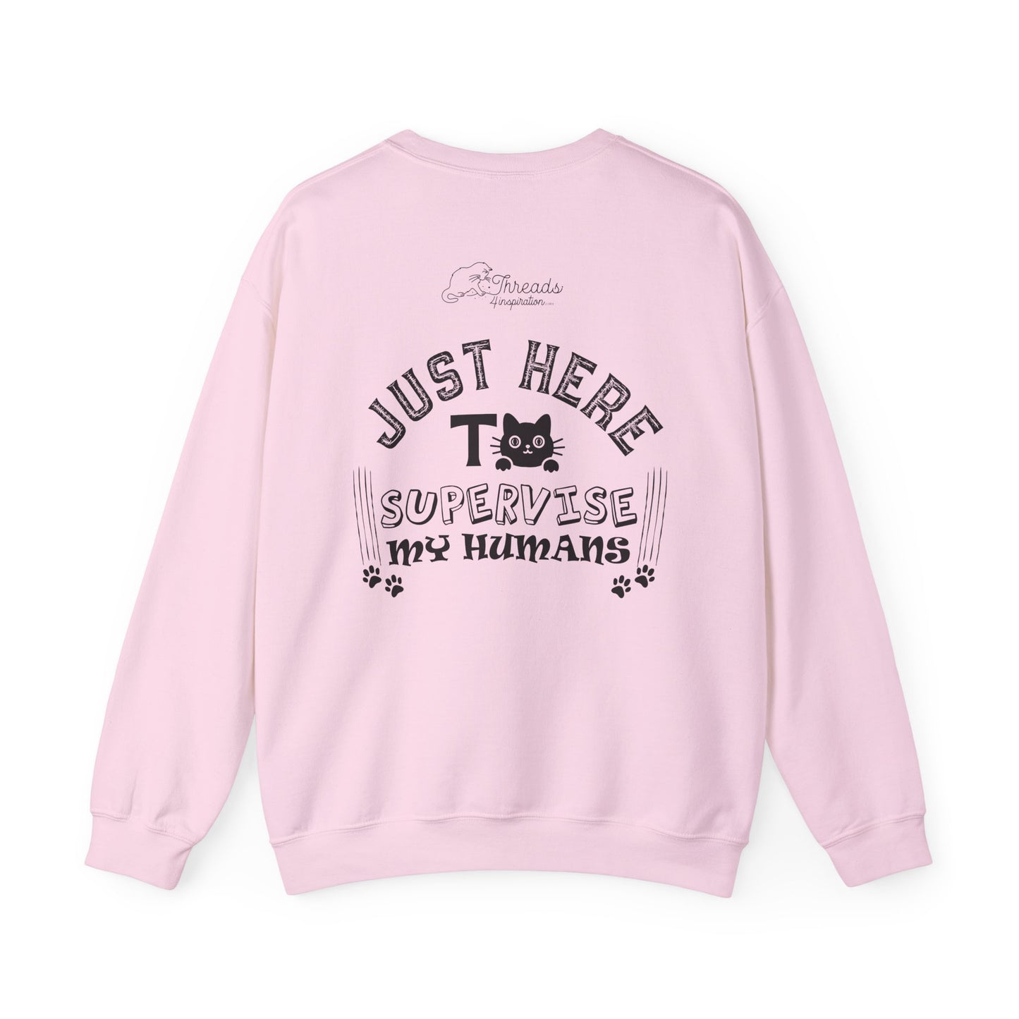 Just Here To Supervise Cat. Unisex Heavy Blend™ Crewneck Sweatshirt